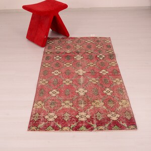 Turkish Rug • Vintage Rug • Outdoor Rug • Bathroom Rug, Small Rug, Bath Rug, Entryway Rug, Kitchen Rug, Entry Rug, Floral Rug, 2.9&#39;x5.6&#39;