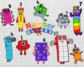 Bundle Number Blocks svg, numberblocks svg, Number Blocks, blocs de nombres anniversaire svg, blocs de nombres clip art, dessin animé, dessin animé svg
