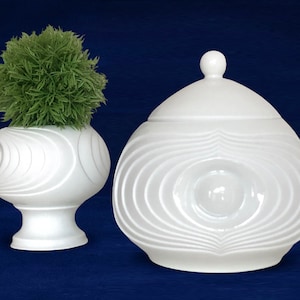 KPM Bavaria Royal &quot;Swing&quot; Bisqué Porcelain Vase and Jar | 70s Vintage Decor
