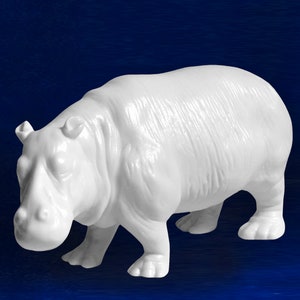 Rosenthal Studio Hippo Porcelain Figurine | White Biscuit Porcelain Hippopotamus