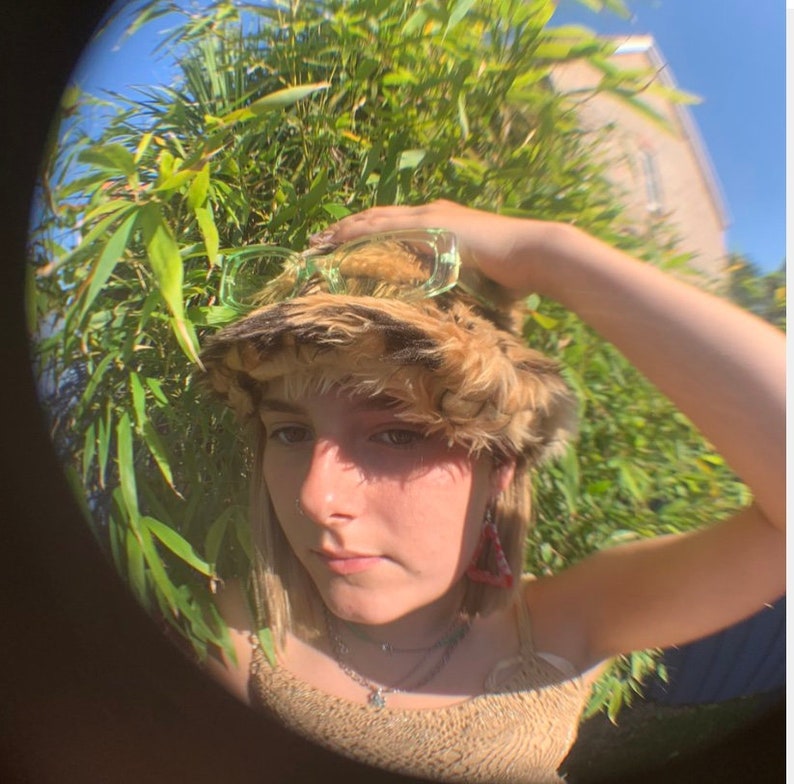 Tiger Print Fluffy Buckethat
