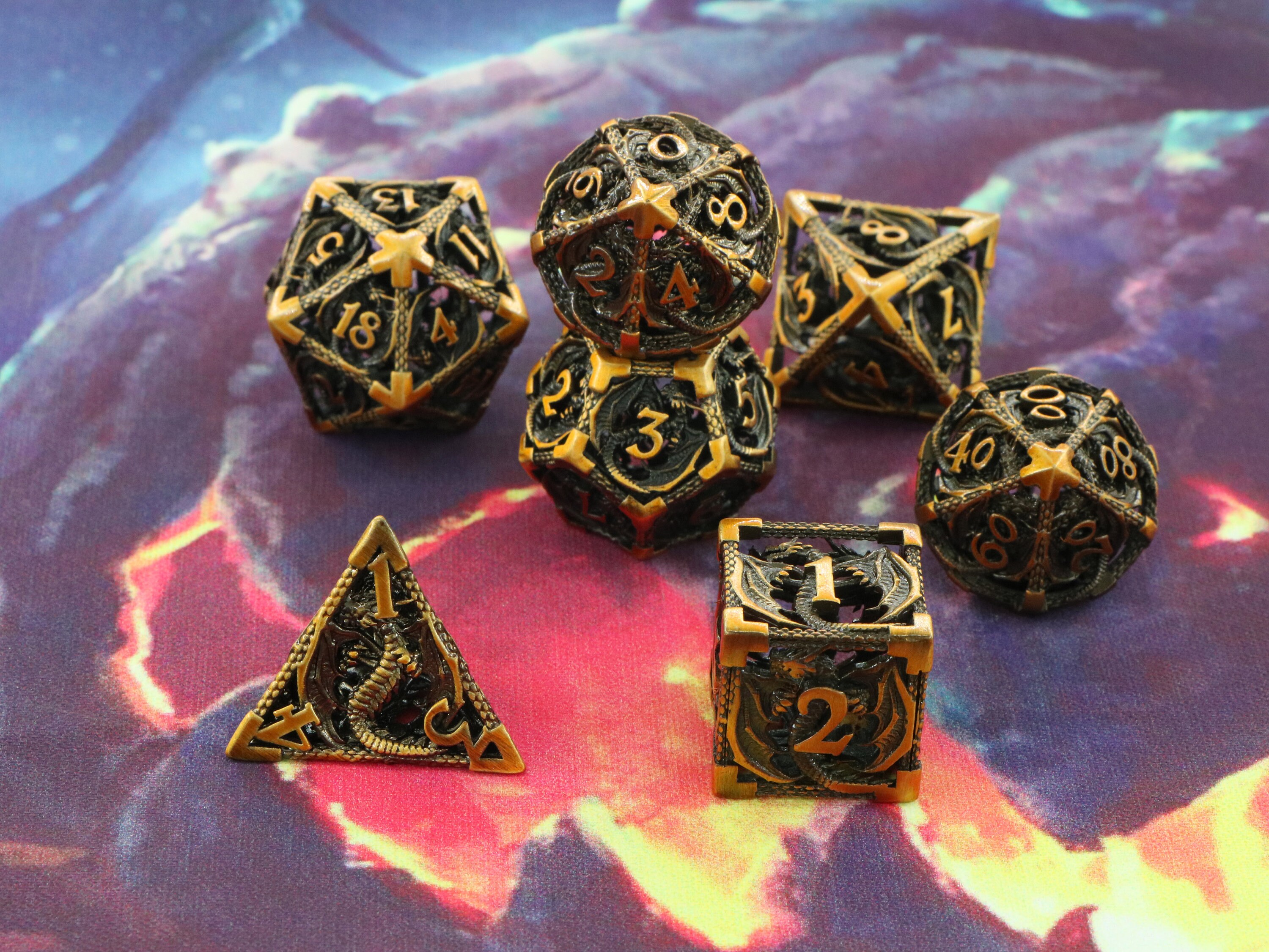 Hollow Dragon Dnd Dice Metal Dice DungeonsandDragons Etsy