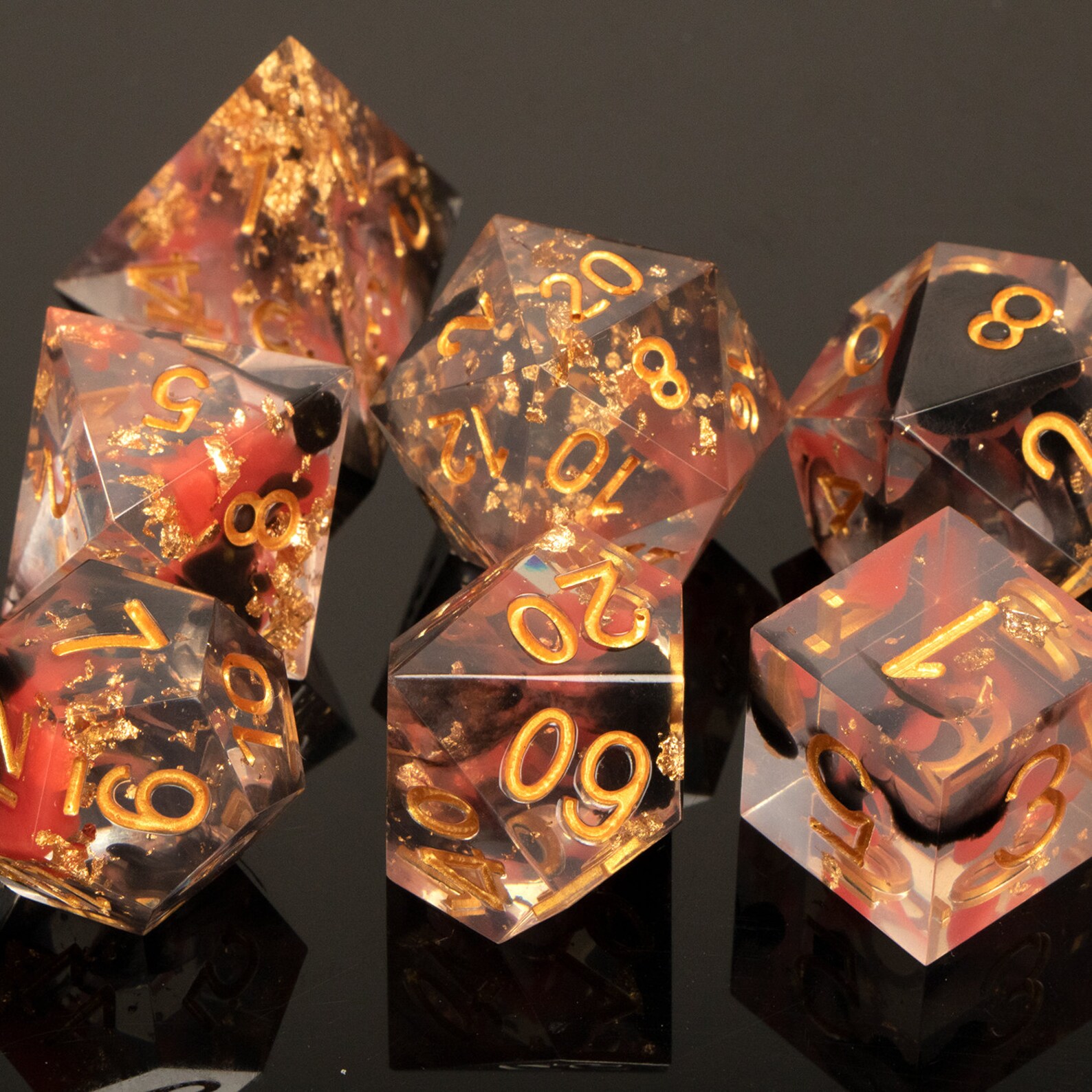 Resin Dice / DND Dice Set / Sharp Edge Dice / Dungeons and Etsy