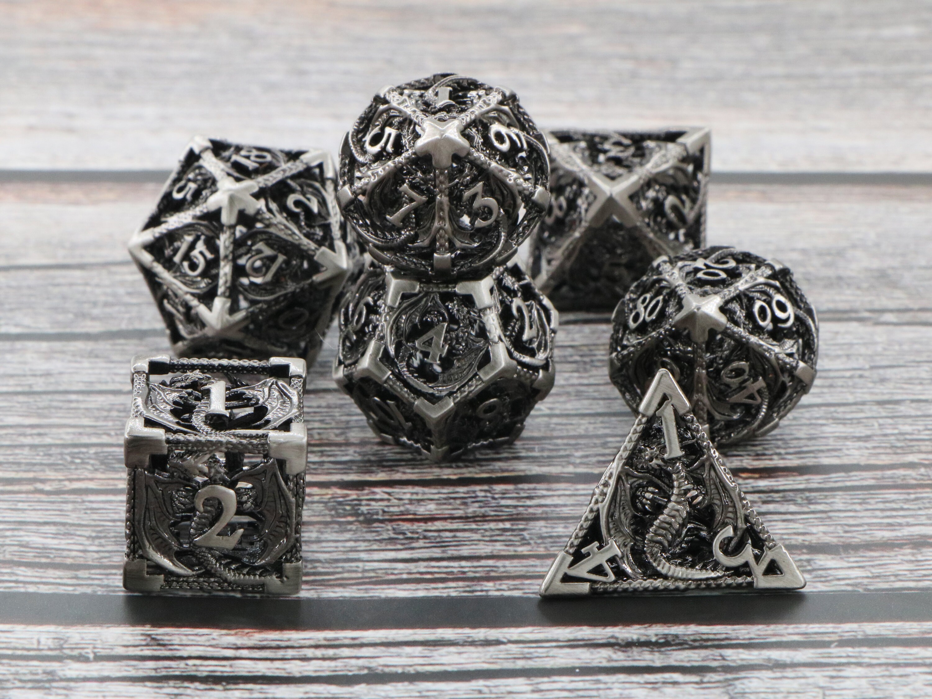 Hollow Dragon Dnd Dice Metal Dice DungeonsandDragons Etsy