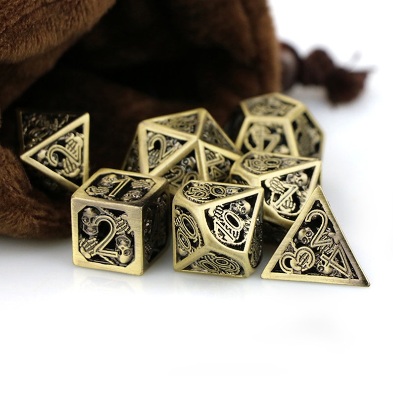 Hollow out dnd dice metal dnd dice set dungeons and dragons RPG dice polyhedral dice set rainbow dice D20 D12 D10 D8 D6 D4