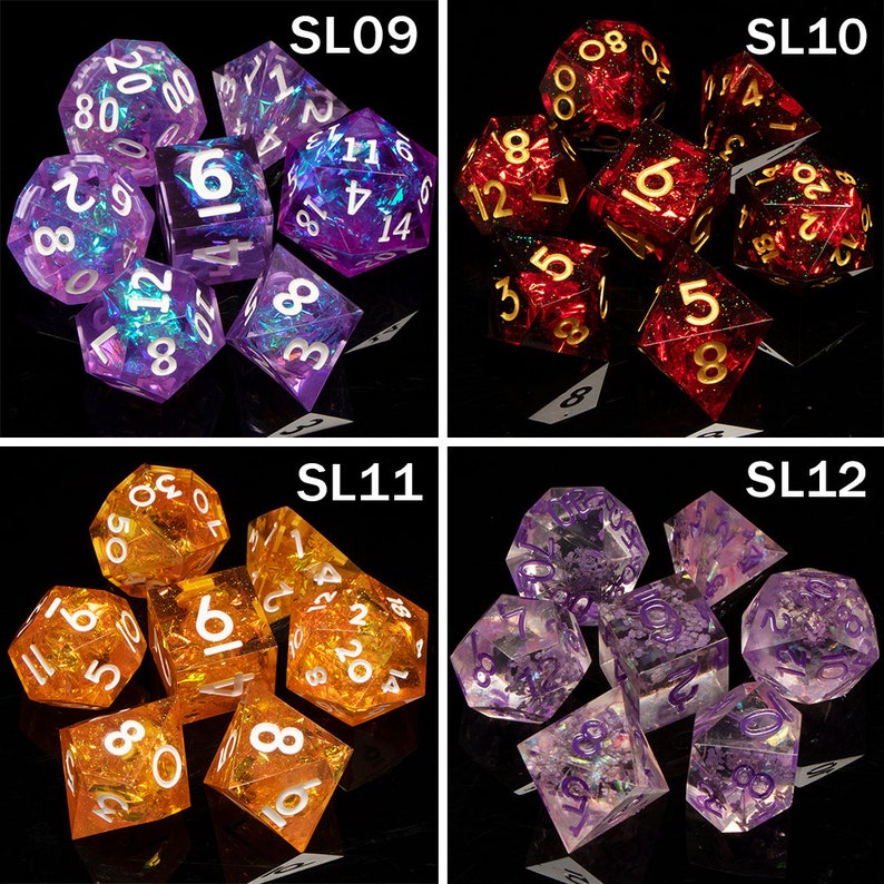DND Resin Sharp Edged Dice Set Handmade Polyhedral Dice Set Etsy