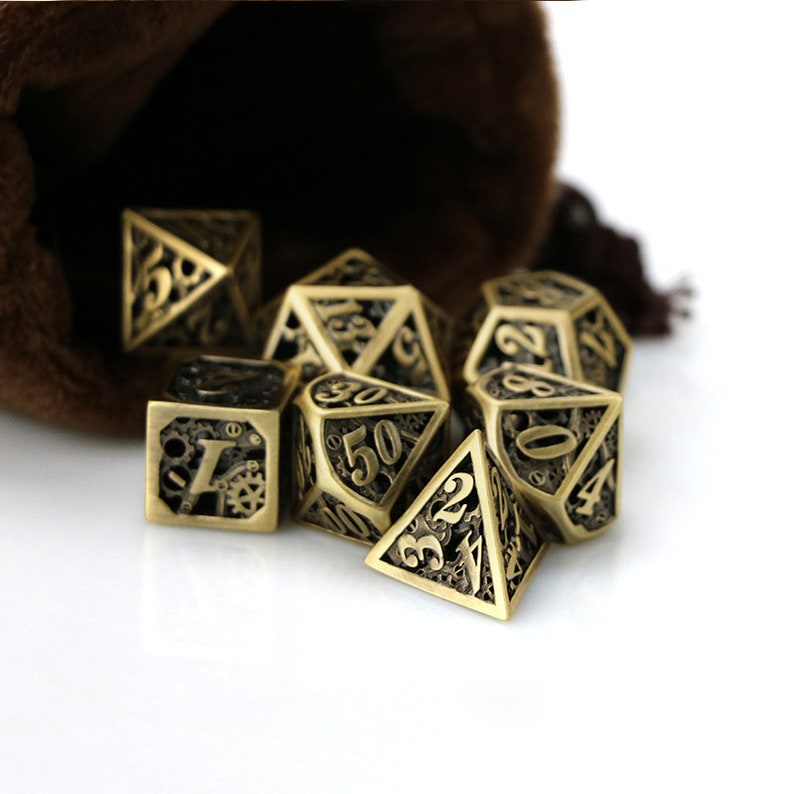 Hollow out dnd dice metal dnd dice set dungeons and dragons RPG dice polyhedral dice set rainbow dice D20 D12 D10 D8 D6 D4