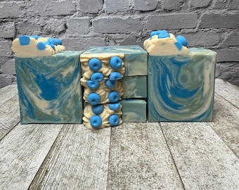 blueberry harvest soap/handmade soap/cleansing/blueberry