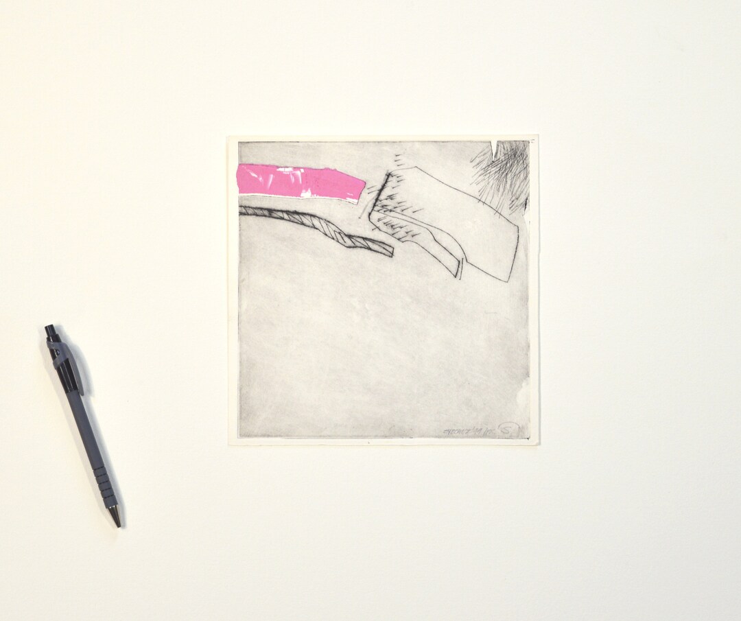 Abstract Etching, Intaglio and Relief Print With Colour, Original - Etsy
