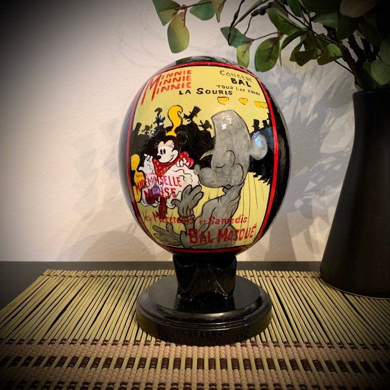 Mademoiselle shops Minnie/Hand Painted Ostrich Egg