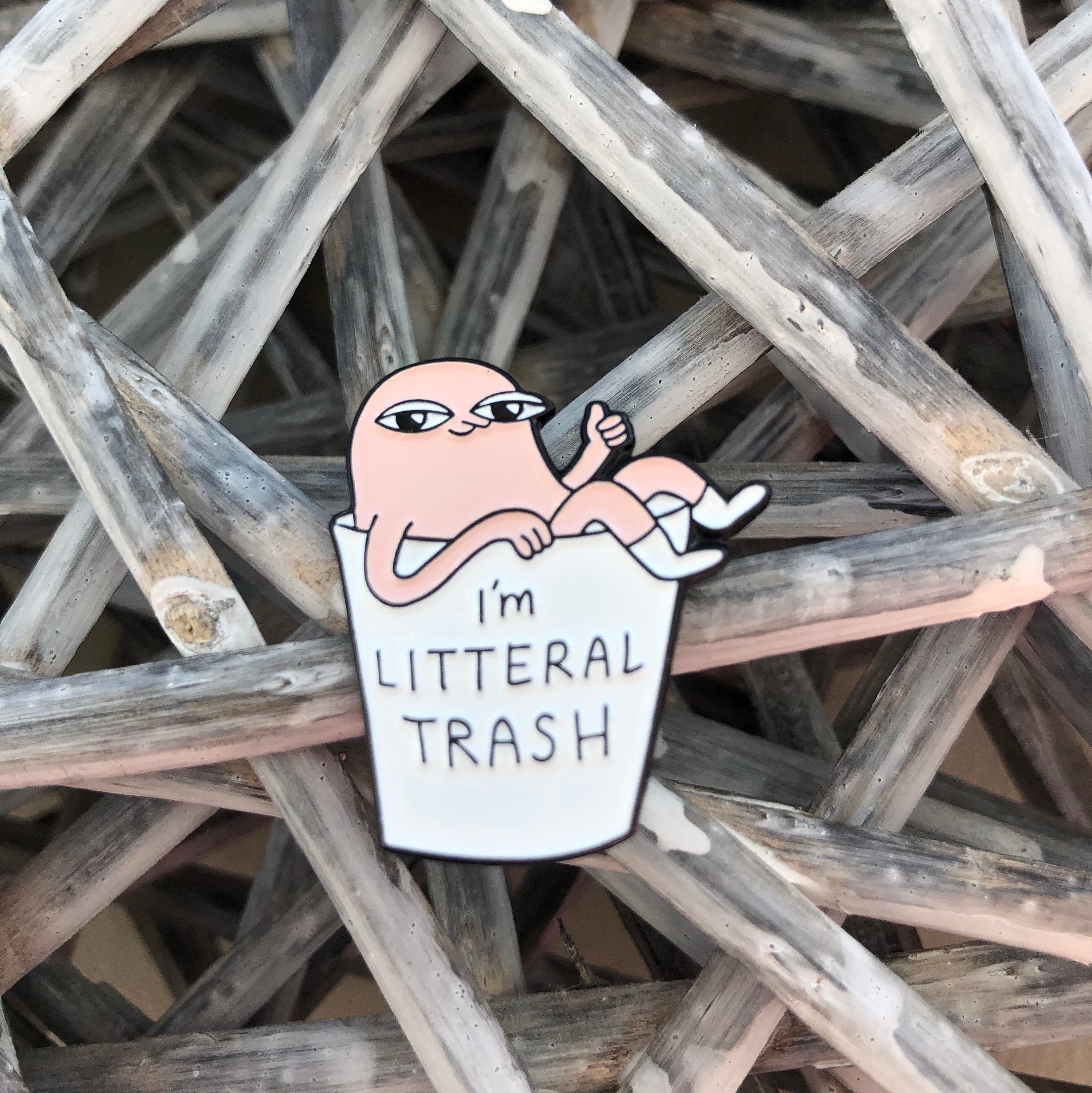 Funny meme cartoon enamel badge pins pair or singular Etsy