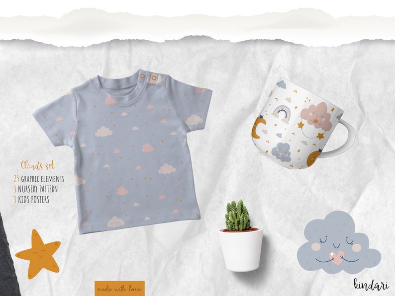 Baby Girl Cloud Nursery Baby Cloud Kids Clipart Baby Clipart Etsy