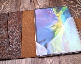 Leather tablet case Fold Galaxy Tab Active5,S9 FE+,A9+,A9,S9 FE,S6 Lite (2024),S9 Ultra/S8+/A8 Handmade Personalized Unique Embossed leather