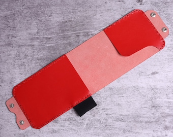 Gepersonaliseerde 4" x 6" / 3" x 5" spiraalvormige notitieboekomslag, leren omslag voor Rite in the Rain spiraal notitieboek bovenaan 4" x 6" / 3" x 5" ROOD EJRR01