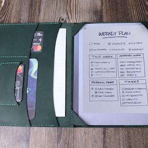 Doppi slot per penna per Remarkable Paper Pro Custodia per poggiapenna, per Remarkable 2 Folio Organizer Custodia in pelle verde, per Remarkable 1 7URURE