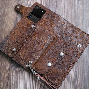 Funda tipo cartera de piel repujada para Samsung Galaxy S25 Edge, S25 Ultra, S25+, S24 Ultra, S24+, S23 FE, S23+Utra, S22+, S24 FE. Regalo para mujer.