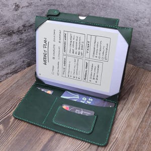 Cucito a mano per Remarkable Paper Pro Custodia per poggiapenna per Remarkable 2 Folio Organizer Custodia in pelle verde anticata per Remarkable 1 7UCGRE