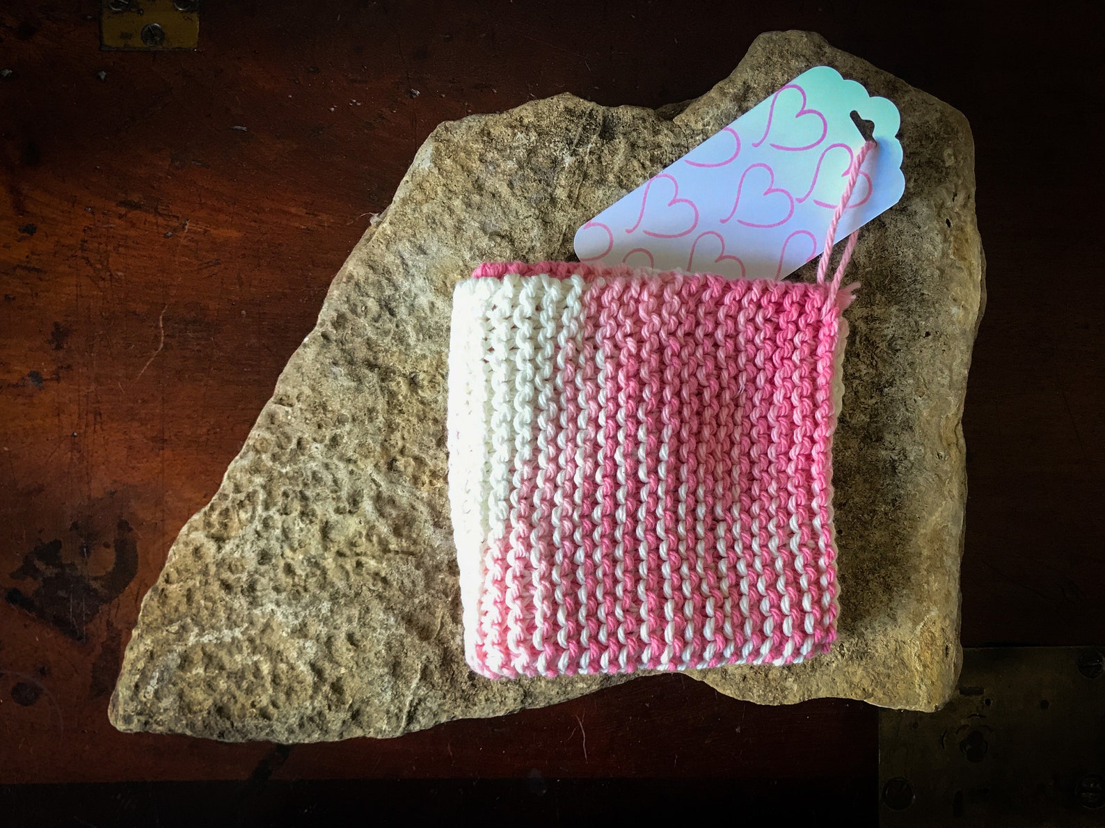 100 cotton knitted washcloth / flannel in variegated pink Etsy