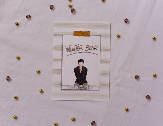 Bts Taehyung Winter Bear Bts V Kpop Kpop Postcard Etsy