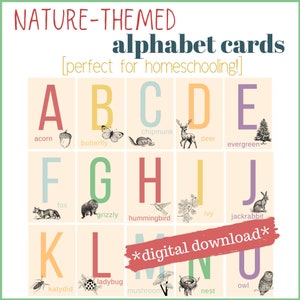 Nature Alphabet Cards | Homeschool Printables | Learning ABCs