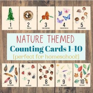 Nature Counting Cards 1-10 | Homeschool Printables