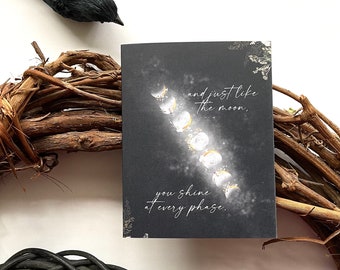Just like the moon | Greeting Card | Celestial Greeting Card | Boho Card | Moon Card | Mystical Greeting Card | Witchy Card