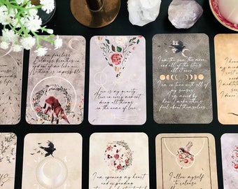 Affirmation Cards deck, Positive Quotes, Manifesting Gifts, Law of Attraction