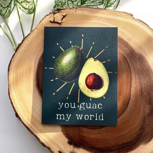 Funny Avocado Greeting Card, Pun Card, Vintage Style Card, Valentine&#39;s Day Card