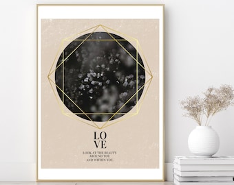 Printable Wall Art, Minimalist Wall Art, Boho Wall decor, Digital Download, Life Quote, Positive Quote, Self care Quote