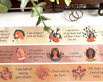 Affirmations Washi Tape, Girls Washi Tape, Body Positivity Washi Tape, Stickers, Encouraging Stickers