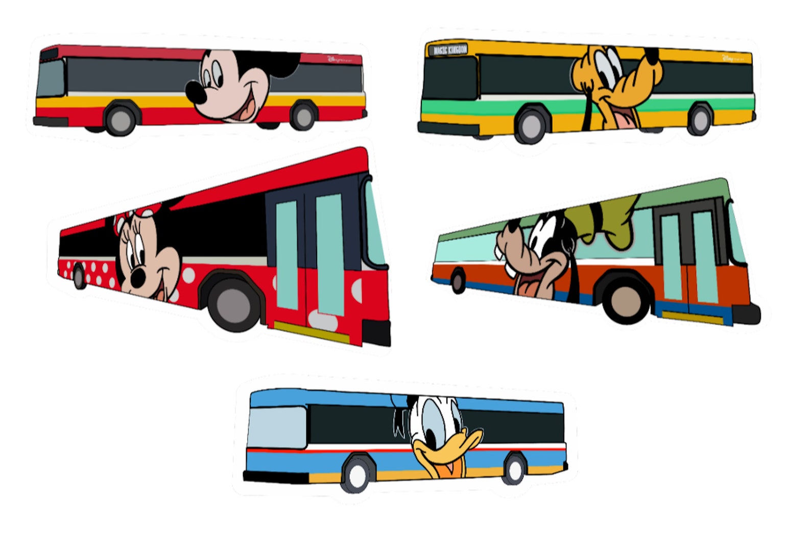Disney World Transportation Fleet Sticker WDW Illustrierte Etsy