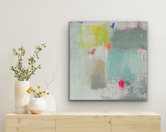 Abstract image | Abstract Art | Unique | 50x50 | Pastel colors | Modern Art | Young Art | Image | Acrylic on canvas | neon