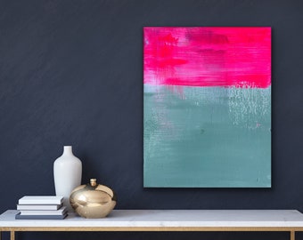 Abstraktes Bild | Abstrakte Kunst | Bunte abstrakte Malerei | 40x50 | Pink Salbei Bild | Acrylbilder | Acryl auf Leinwand |