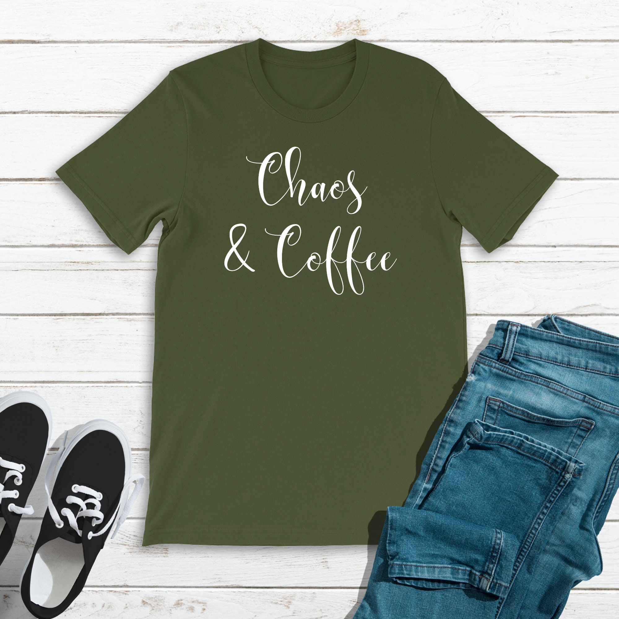 Chaos and Coffee Shirt Chaos Coffee Caffeine Shirt Caffeine | Etsy