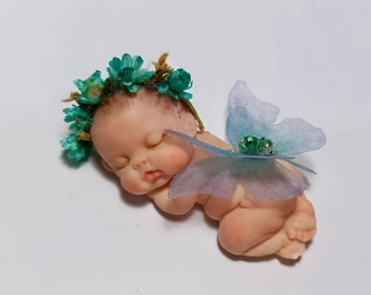 Newborn fairy, fairy winged baby, fae baby, miniature baby, fairy doll, Artist's doll, baby elf, Fairy garden baby, pixie baby, flower fairy