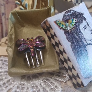 1; 12 viktorianische Puppenhaus-Haarkamm, Titanic-Rosen-Haarkamm, Puppenhaus-Haar-Accessoire, Rose DeWitt Bukater Schmetterlings-Haarkamm
