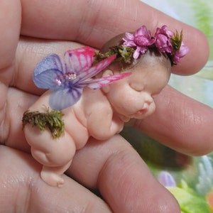 Älvebebis, älvbebis, nyfödd älva, bevingad älva, älvbebis, miniatyrbebis, älvdocka, konstnärsdocka, älvbebis