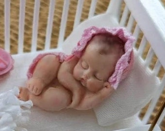 Miniature baby, Dollhouse doll. Baby Miniature Newborn Doll, Dollhouse Nursery Accessory, Mini baby. Ooak Miniature Baby