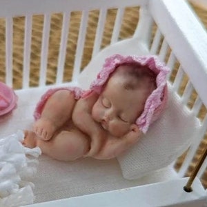 Miniature baby, Dollhouse doll. Baby Miniature Newborn Doll, Dollhouse Nursery Accessory, Mini baby. Ooak Miniature Baby