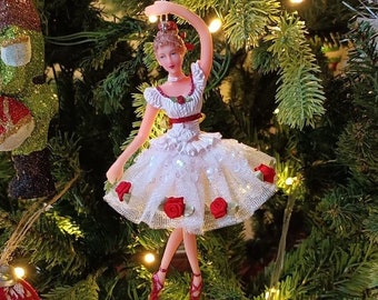 Nutcracker Ballerina Christmas Ornament, Dollhouse Ballerina, Ballet Doll, Ballerina Figure, Scene, Ballet Dancer Diorama, Gift