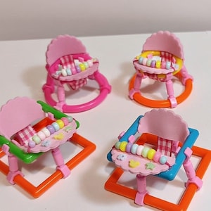 1:12 vintage stijl babywalker, poppenhuis kinderkamer, miniatuur baby activiteitencentrum, miniatuur baby, mini speelgoed