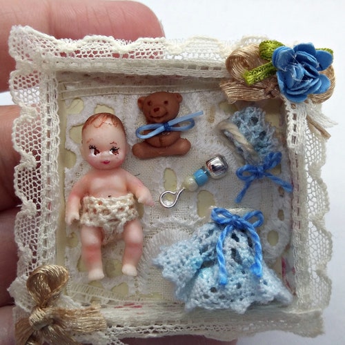 Miniature Baby Doll Toy for Dollhouse Mini Doll in Gift Box Etsy