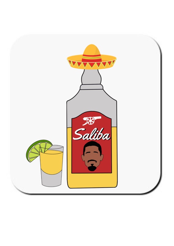 William Saliba Arsenal FC Tequila Coaster Etsy UK