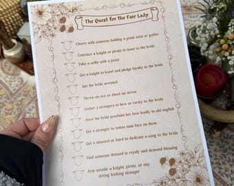 Renaissance Faire Bachelorette Scavenger Hunt, Floral Medieval Game (Editable Canva)