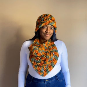 Quick Chunky Bucket Hat and Cowl Set Crochet Pattern, Instant Download