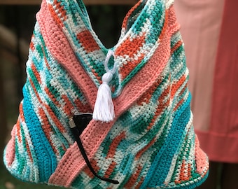 Miami Cotton Tote Crochet Pattern: Easy Striped Design (Instant Download)