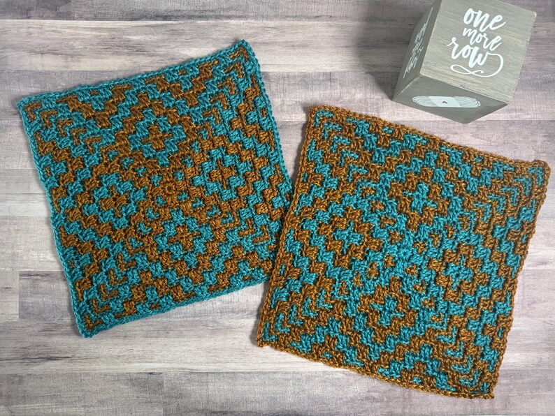 Diamonds Overlay Mosaic Crochet Blanket Square Pattern PDF