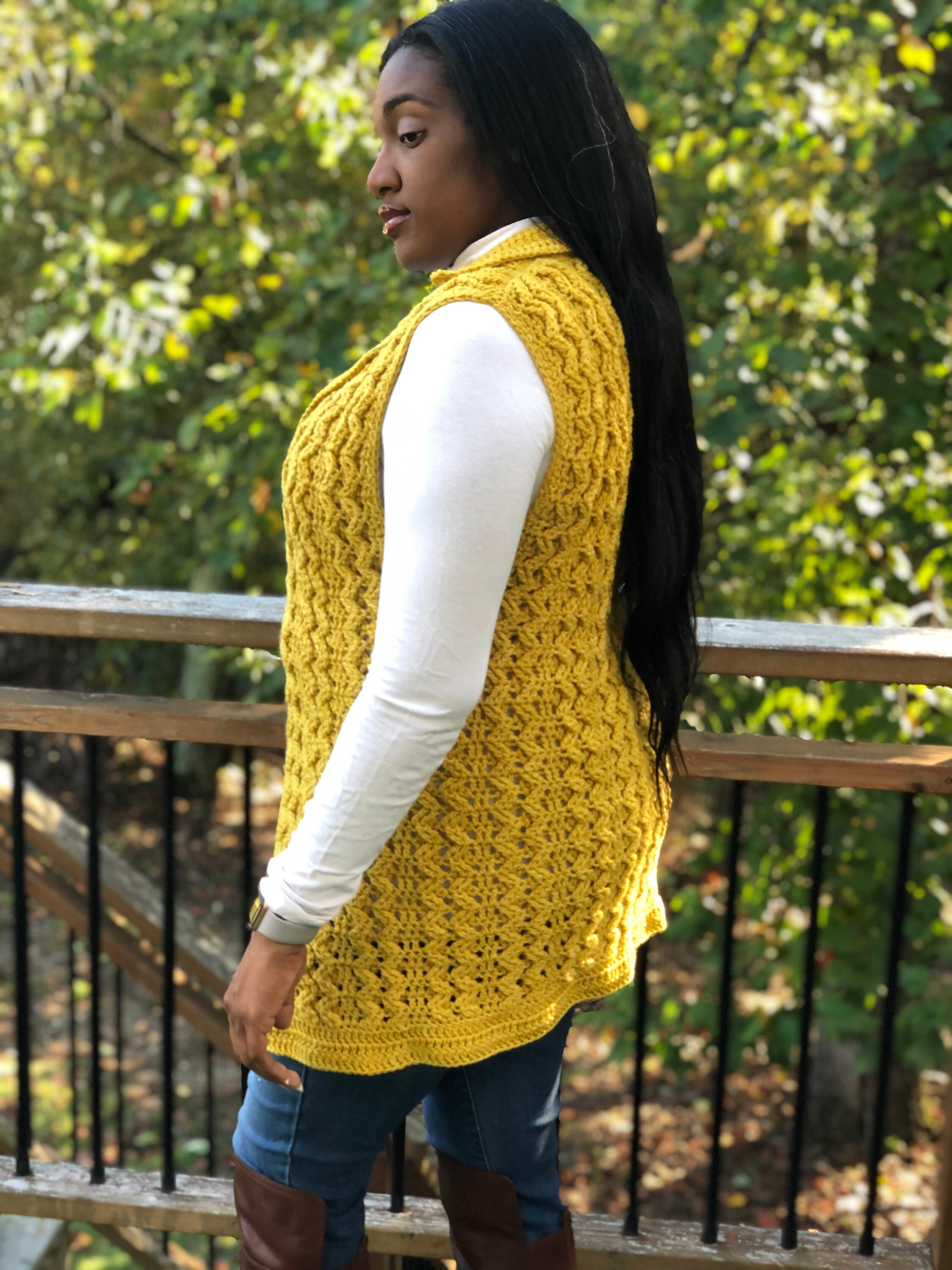 Crochet Cable Vest Making Waves 