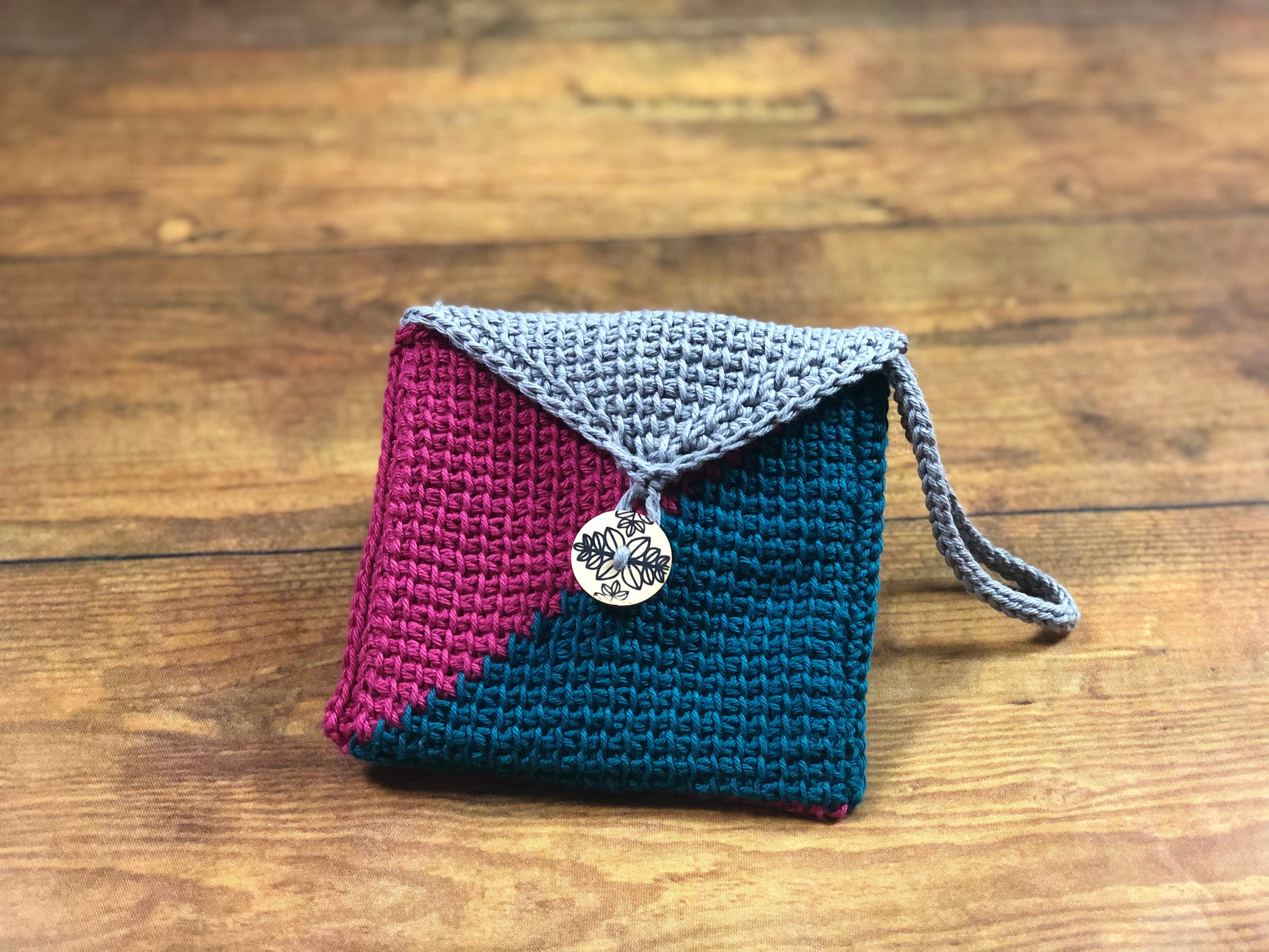 35 Crochet Blocks and Squares for Your Next Project 17 Tunisian Color Block Wristlet
