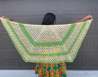 Crochet PATTERN - Xcapade Trapezoid Crochet Shawl, lace crochet shawl